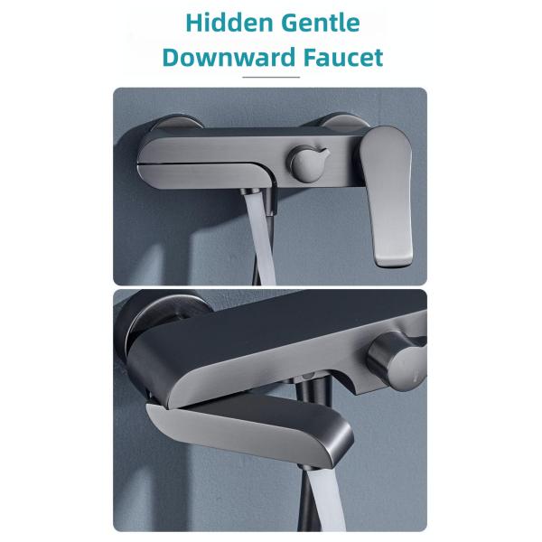 Hotel Grade Bathtub Exposed Wall Mount Shower Faucet External Mixer Shower