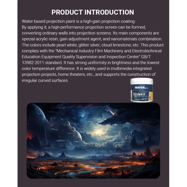HD Screen Projection Paint 3h Drying High Brightness 4k Projector Screen Paint
