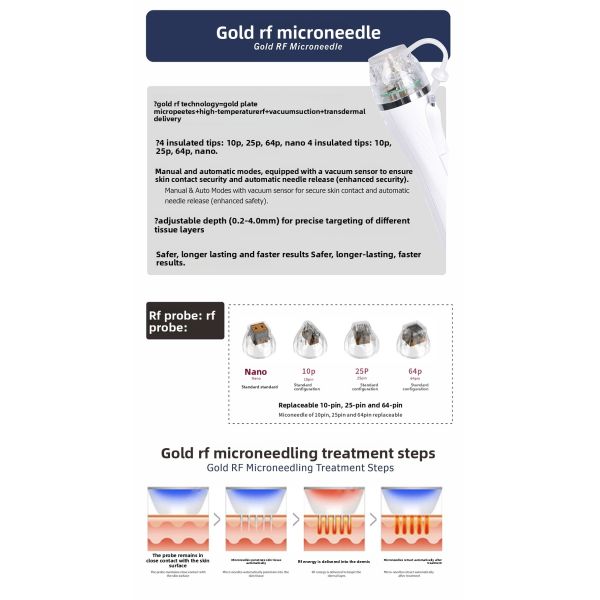 2 In 1 RF Microneedling Machine For Skin Tightening / Acne Scar Treatment Clinics