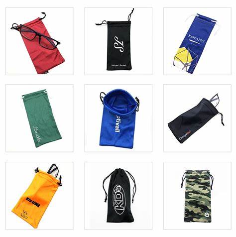 Neoprene Eyeglasses Case PU Leather Drawstring Pouch Bag Personalised