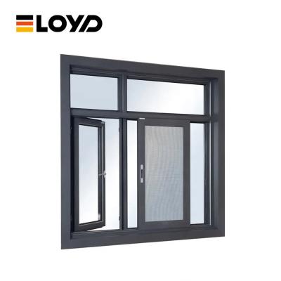 Metal Tempered Glass Aluminum Clad Windows Double Sliding Glass Triple Glazed