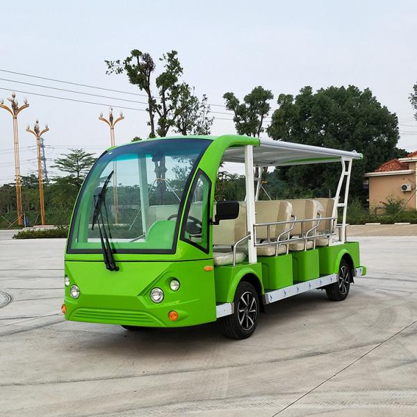 14 Seats Electric Sightseeing Car Golf Cart Shuttle 220v FRP Material