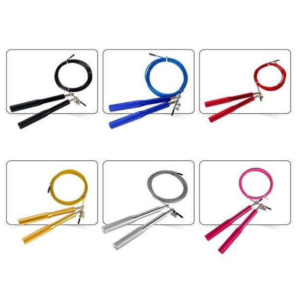 300CM Aluminum Speed Fitness Jump Ropes Blue Adjustable Stainless Steel Wire ODM