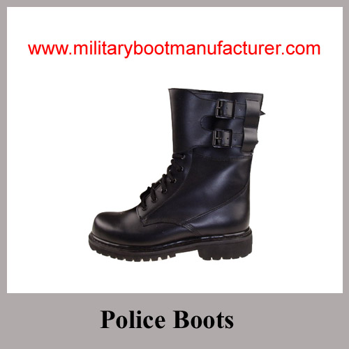 Wholesale China Made Black Full Grain Leather Goodyear Military Combat Boot used for Togo Army