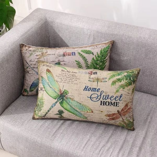 30*50cm Printable Sublimation Linen Lumbar Pillow Case For Home Office Hotel