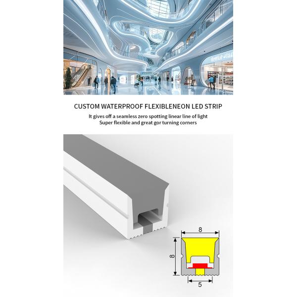 08*08mm Flexible LED Neon Tube Light IP65 IP67 Waterproof Outdoor LED Neon Strip Lights