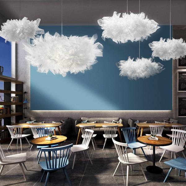 Современный скандинавский креативный белый нить светодиодный люстра простые белые облака подвесный свет для спальни