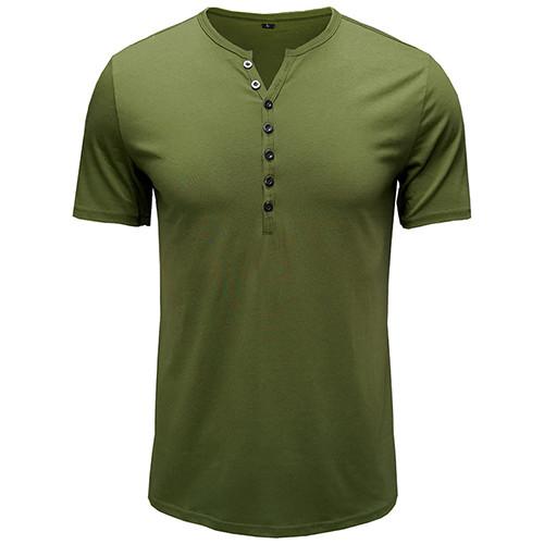 2021 Trend Fashionable Solid Short T-Shirt For Men V-Neck T-Shirt For Men