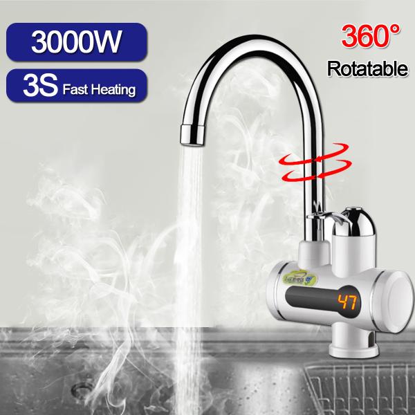 304 Stainless Instant Electric Water Heater Tap IPX4 Deck Mounted Kitchen Faucet