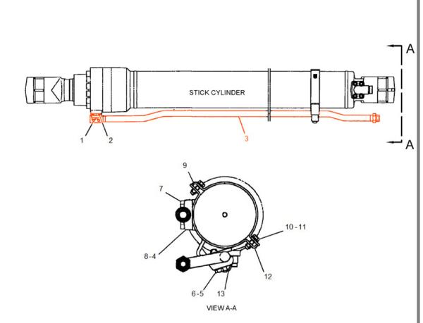 222-0219 Excavator Spare Parts Hydraulic Cylinder Arm Pipe For Cat 320C