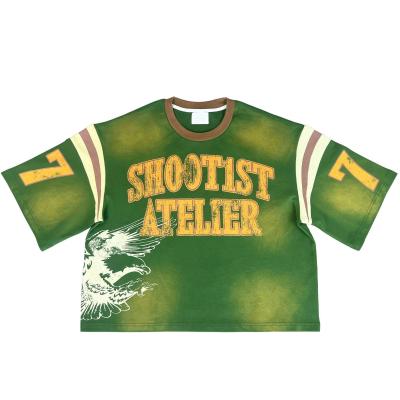 Vintage Detecção de Agulhas Homens Futebol T-Shirt Tops Logo Design Roupa de Futebol