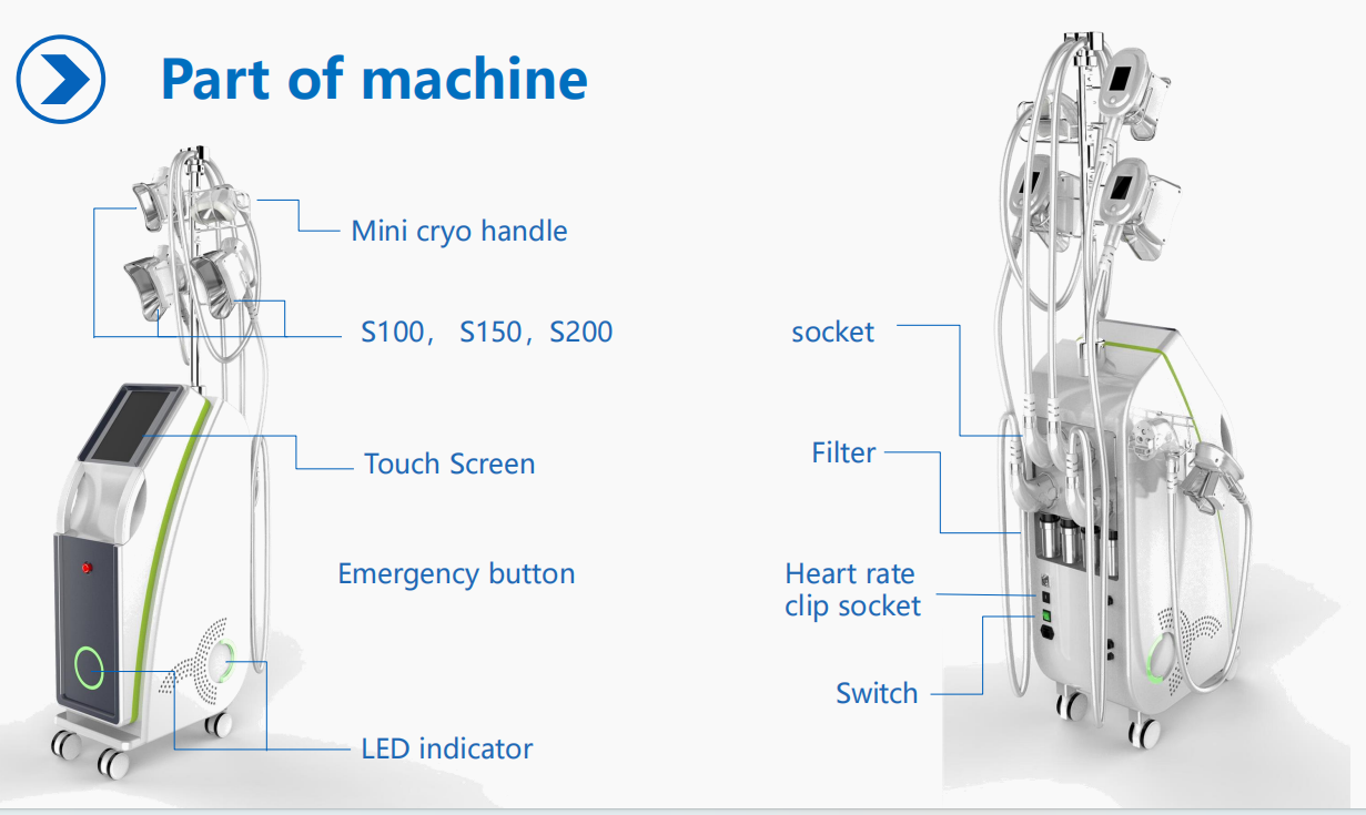 4 Handles Simultaneous Work Cryolipolysis Machine For Full Body Contouring