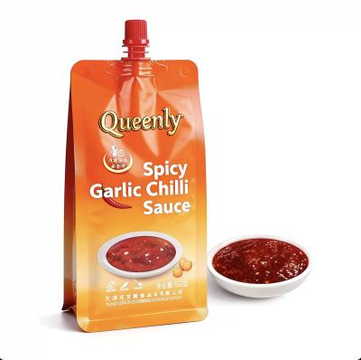 450g Garlic Chilli Sauce Packaging Bag Flat Bottom Shelf Stable Oil Resistance