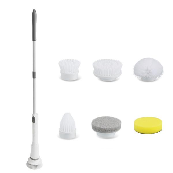 White Plastic Electric Cleaning Brush Set Top Selling Spin Scrubber for Deep Cleaning