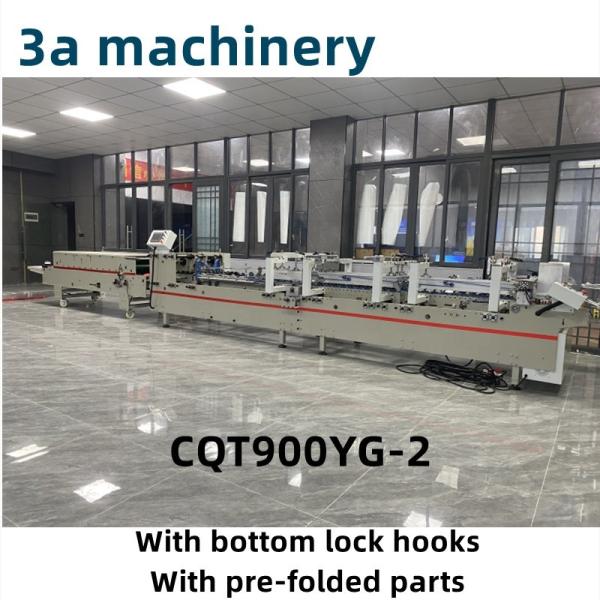 Total length 9.6m automatic lock bottom folder gluer for cardboard box folding machine