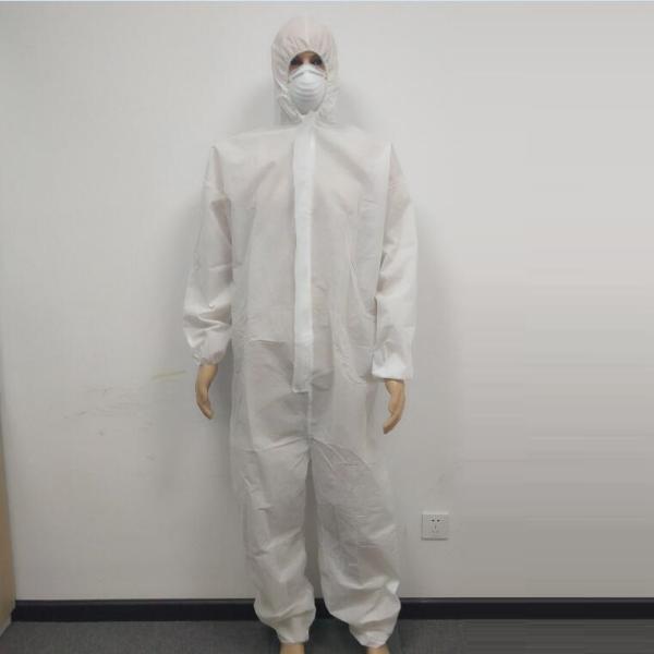 Sms Breathable White Blue 50gsm 55gsm Disposable Coveralls Suit