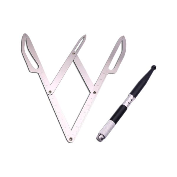 Stainless Steel Tattoo Accessories , Manual Tattoo Tool Eyebrow Stencil Ruler