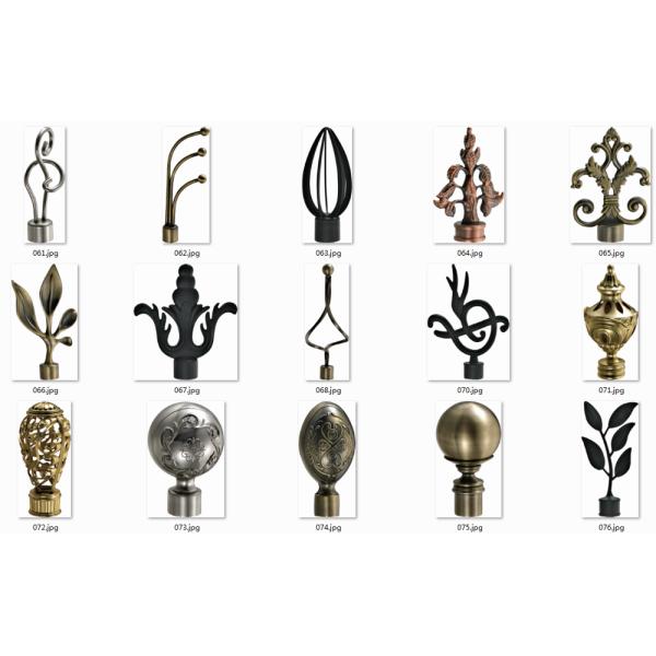 wholesale curtain rod price gold color metal end caps finial curtain rod accessories