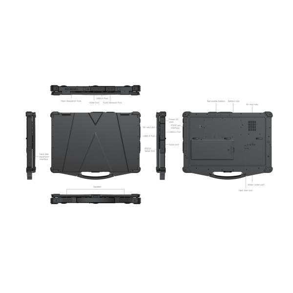 Дюйм 700cd/m2 ноутбука 15,6 I5 I7 SPI IP65 Windows 10 изрезанный