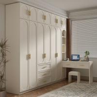Estilo francês 18mm Melamina Mdf Tabuleiro Guarda-roupa Branca Quarto de dormir Casa Guarda-roupa de madeira maciça