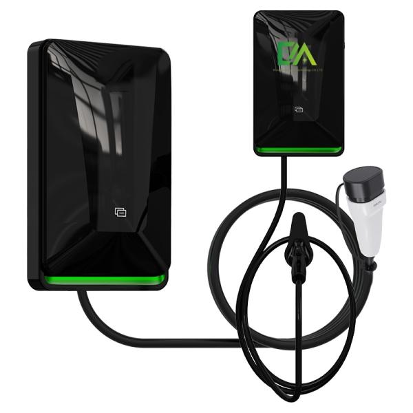 32A Black Wall-Mounted AC Mobile Charging Station 22KW Smart Electric Vehicle Home Charger