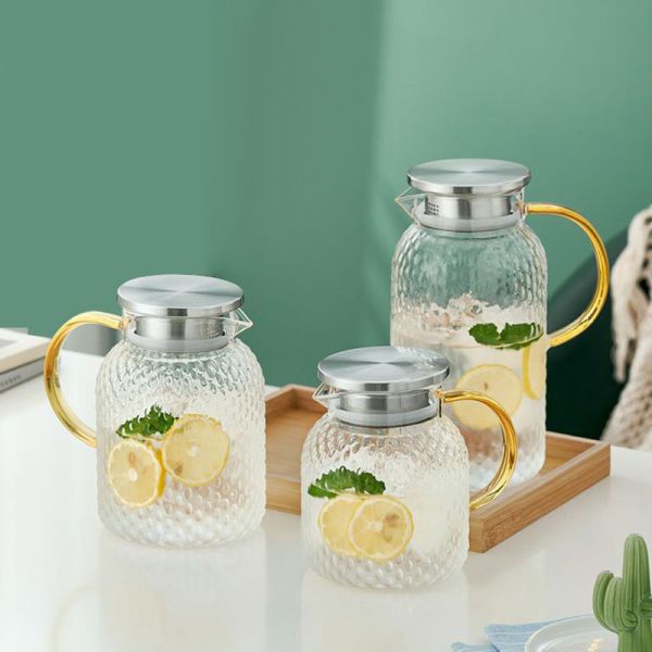 Large Capacity Borosilicate Glass Kettles High Temperature Resistant Glass Water Pots