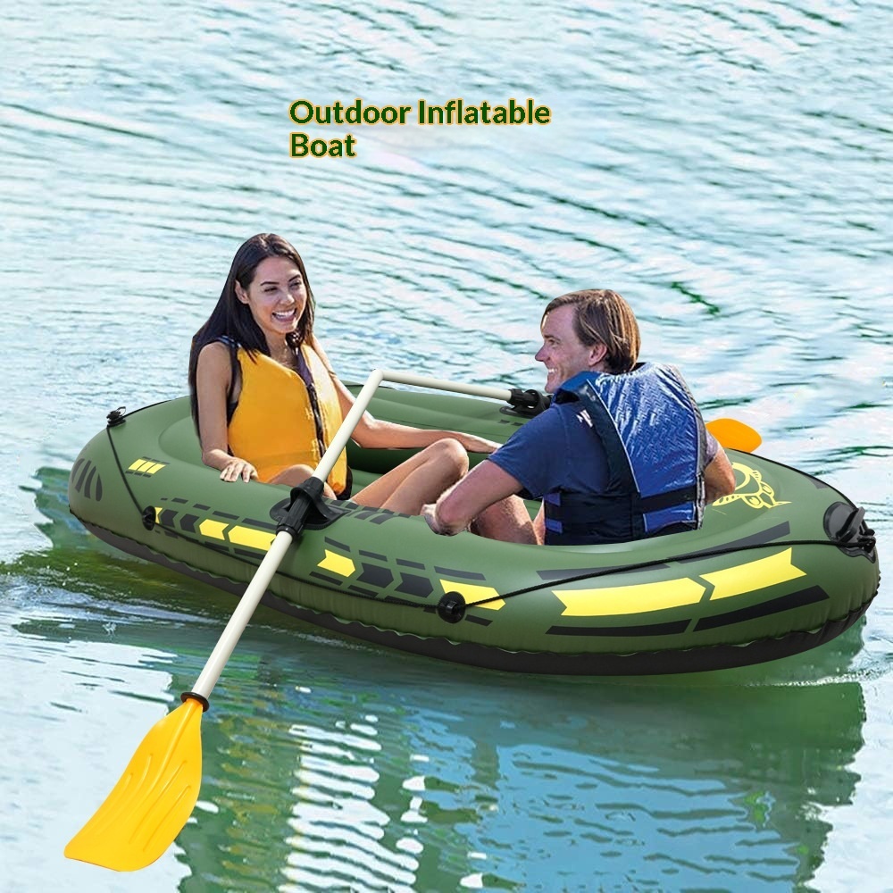 Outdoor Eco-friendly PVC Inflatable Kayak Boat for Two People Fishing Lake