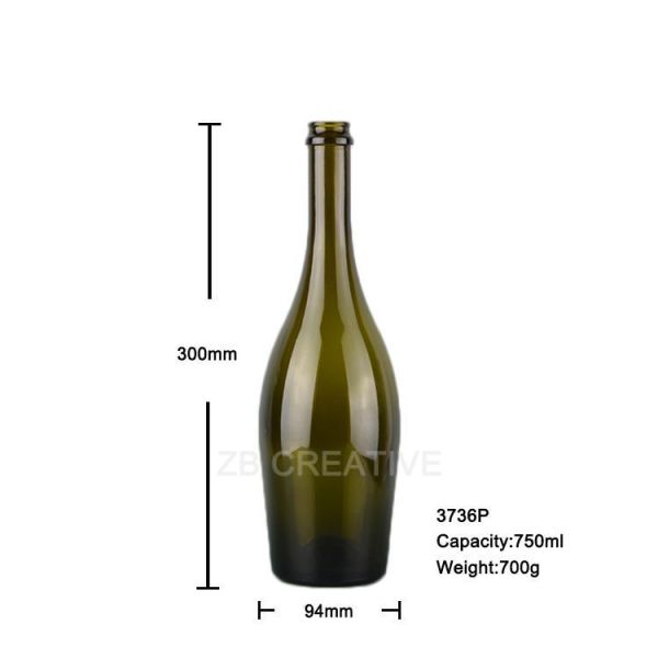 750ml Champagne Glass Bottles Champagne Top For Sparkling Wine 700g 3736P
