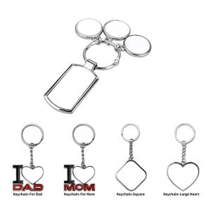 Sublimation Blanks Key Chain Custom Printing Logo Metal Zinc Alloy Sublimation Keychains Dad Mom Keychain