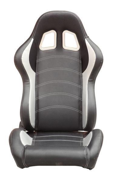 Sparco Style Leather Racing Sport Auto Car Seats / Black And White Racing Seats