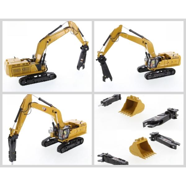 DM 1/50 Scale Heavy Duty Excavator Demolition Hammer Grapple Construction Model 85709
