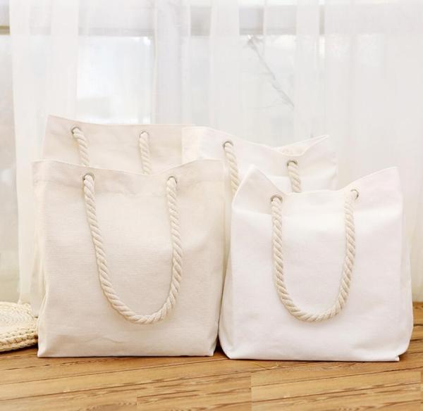 Recyclable Natural Cotton Canvas Shopping Bag With Zipper Closure