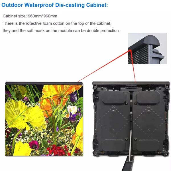 outdoor p10 soft module with 960x960mm Waterproof 7000cd Sports Perimeter Led Display，waterproof，1920hz,good quatity