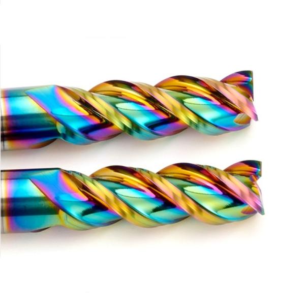 Aluminum Carbide End Mill DLC Mirror Polish Nano Coating 3 Flutes For CNC Machnining