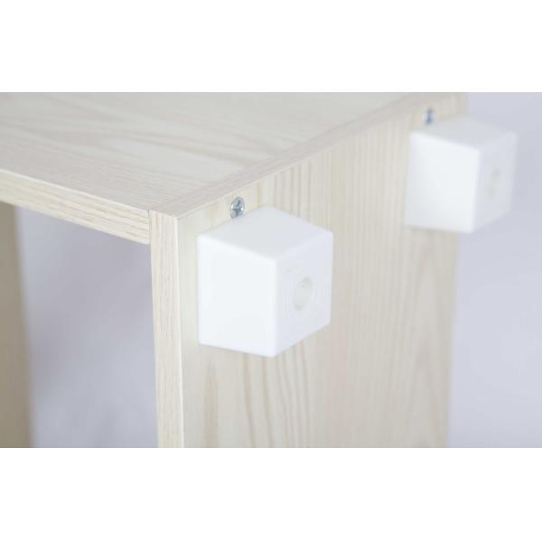 Practical Slim Wooden Book Shelf Three Tier White Oak For Bedroom / Living Room