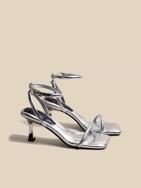 Women S Dress Shoes In Apricot Color With Chunky Heel And Strap Design For Job Market