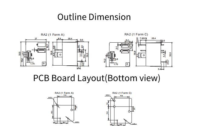 12 PCB реле силы вольта SPDT 20A устанавливает QT 250 RA2-112L для нагревателя воды