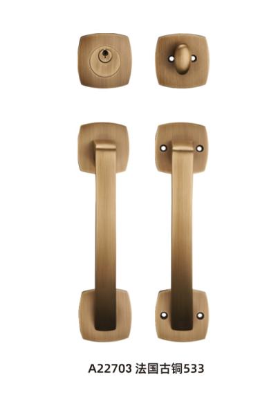 Decorative American Door Handles With Locks 63.5mm 200mm