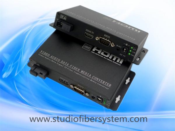 HDMI over  fiber extenders with RS232 control data point to point popplication for remote CCTV system