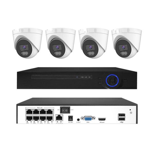 Personnalisé 3MP 5MP 8MP facile à installer visionnage nocturne caméra CCTV extérieure dôme kit POE