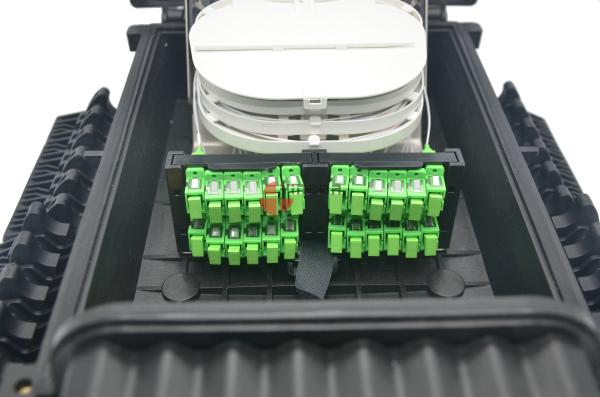 GPON FDB Inline 96 Cores PP Black 24 Ports SC Optical Fiber Splitter Access Terminal Closure