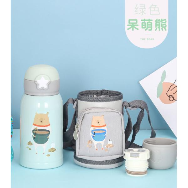 Garrafa de aço inoxidável da garrafa das crianças dobro do vácuo da parede com saco 600ML