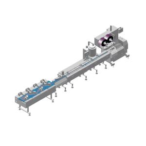 Cake Chocolate Biscuit Bar Fully Automatic Flow Packing Machine Food Line