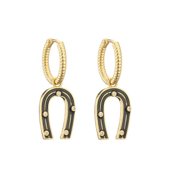 Эмаль u формирует серьги золота милое современное золото OEM покрыло серьги обруча