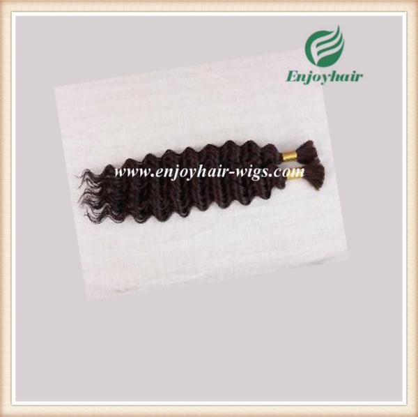 Indian 5A virgin remy hair bulk ,natural color(can be dye) deep wave 10''-26''length