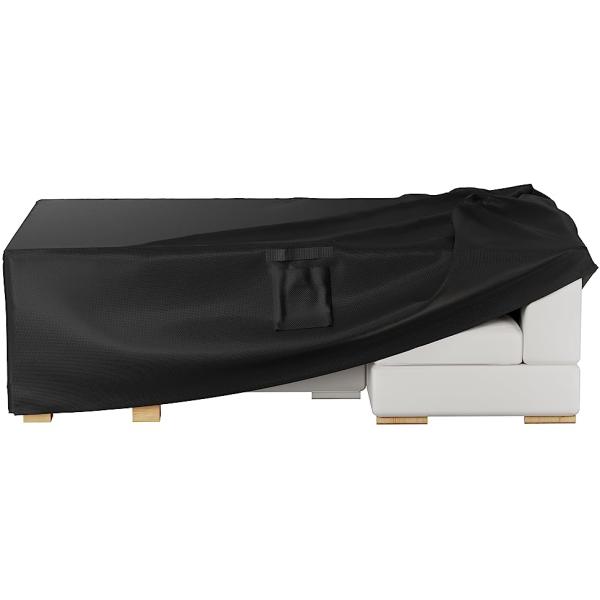 Outdoor Waterproof Patio Furniture Covers,420D Oxford Polyester Black Rectangular Sectional Furniture Set Covers