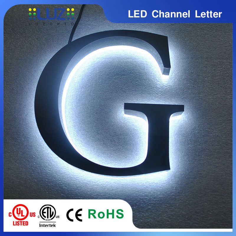 Custom 3D Solid Acrylic Backlit Letters, Illuminated Channel Sign for Commercial Building