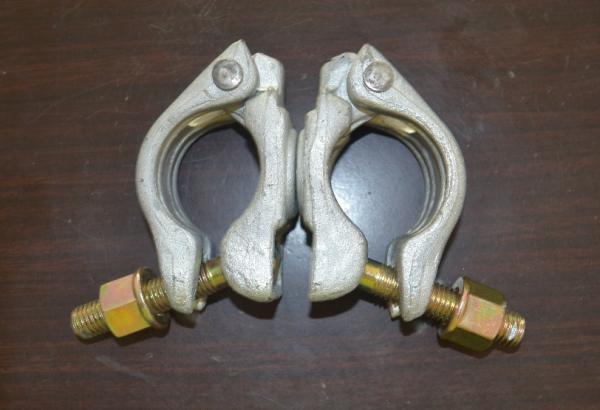 coupleur d'échafaudage en acier argenté de 48mm double pour la construction et le bâtiment