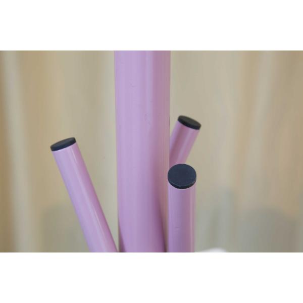 Pink Metal Entryway Coat Rack With Umbrella Stand , 2.8kg Bedroom Jacket Hanger Stand