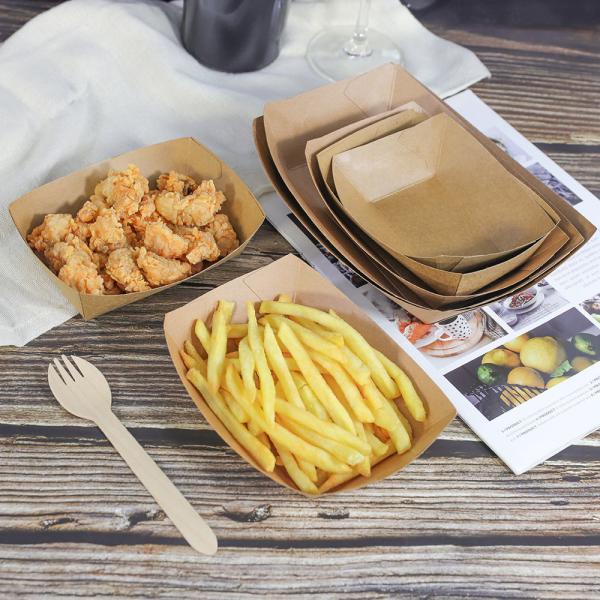 Versatile Kraft Paper Boat Tray Oven,burger Holder Box